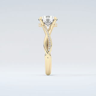 2.0 CT Round Cut Hidden Halo Twisted Pave Moissanite Engagement Ring 5