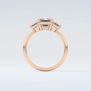 2.0 CT Emerald Cut Three Stone Moissanite Engagement Ring 8