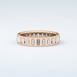 0.8 TCW Baguette Shaped Moissanite Wedding Band 9