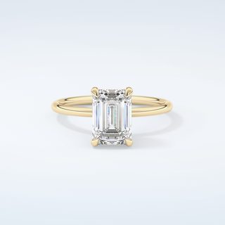 2.0 CT Emerald Cut Hidden Halo Moissanite Engagement Ring 1