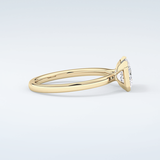 2.0 CT Emerald Cut Half Bezel Moissanite Engagement Ring 4