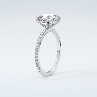 2.0 CT Cushion Cut Pave Moissanite Engagement Ring 18