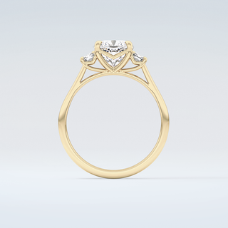 2.0 CT Cushion Cut Three Stone Moissanite Engagement Ring 2