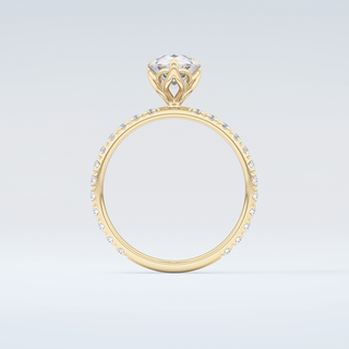 1.5 CT Pear Cut Pave Moissanite Engagement Ring 2