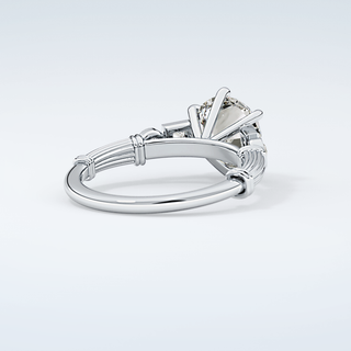 2.0 CT Round Cut Cluster Style Moissanite Engagement Ring 15