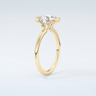 2.0 CT Round Cut Half Bezel Moissanite Engagement Ring 6