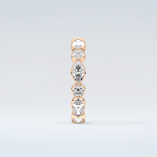 0.98 TCW Round & Marquise Shaped Moissanite Wedding Band 11