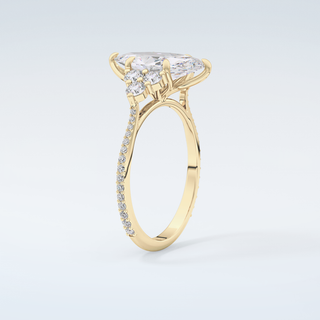 1.5  CT Marquise Cut Cluster & Pave Moissanite Engagement Ring 6