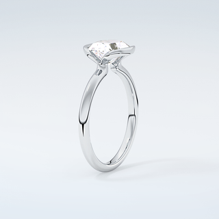 2.0 CT East West Oval Cut Half Bezel Moissanite Engagement Ring 18