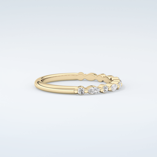 0.32 TCW Round & Marquise Shaped Moissanite Wedding Band 4