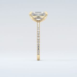 2.0 CT Emerald Cut Pave Moissanite Engagement Ring 5