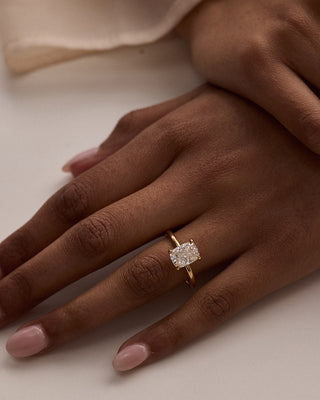 Elongated Cushion Solitaire Engagement Ring – 2.5 CT Lab Grown Diamond