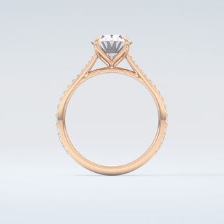 1.5 CT Oval Cut Pave Style Moissanite Engagement Ring 8