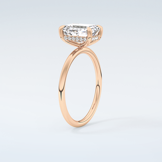 2.0 CT Emerald Cut Hidden Halo Moissanite Engagement Ring 12