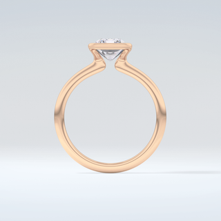 2.0 CT Radiant Cut Half Bezel Moissanite Engagement Ring 8