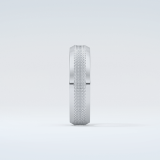 Textured Moissanite Wedding Band 17