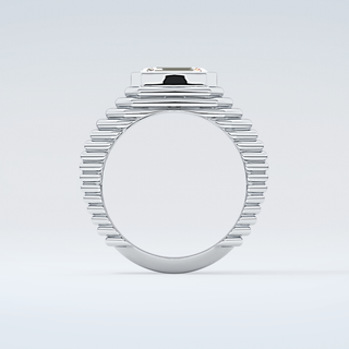 1.5 CT Emerald Cut Solitaire Bezel Moissanite Engagement Ring 14