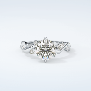 1.5 CT  Round Cut Twig Style Moissanite Engagement Ring 13