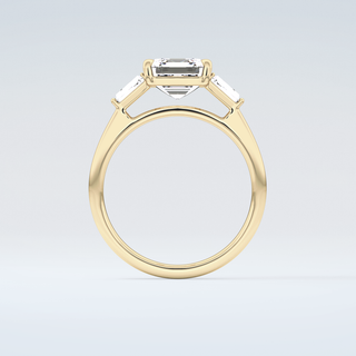 2.0 CT Asscher Cut Three Stone Moissanite Engagement Ring 2