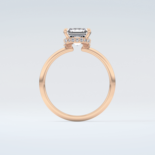 2.0 CT Asscher Cut Hidden Halo Moissanite Engagement Ring 8