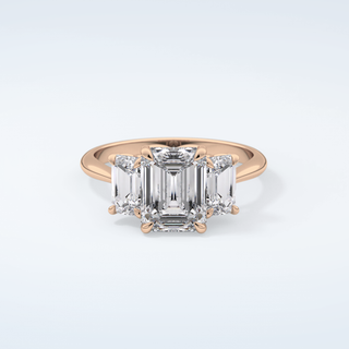 2.0 CT Emerald Cut Three Stone Moissanite Engagement Ring 7