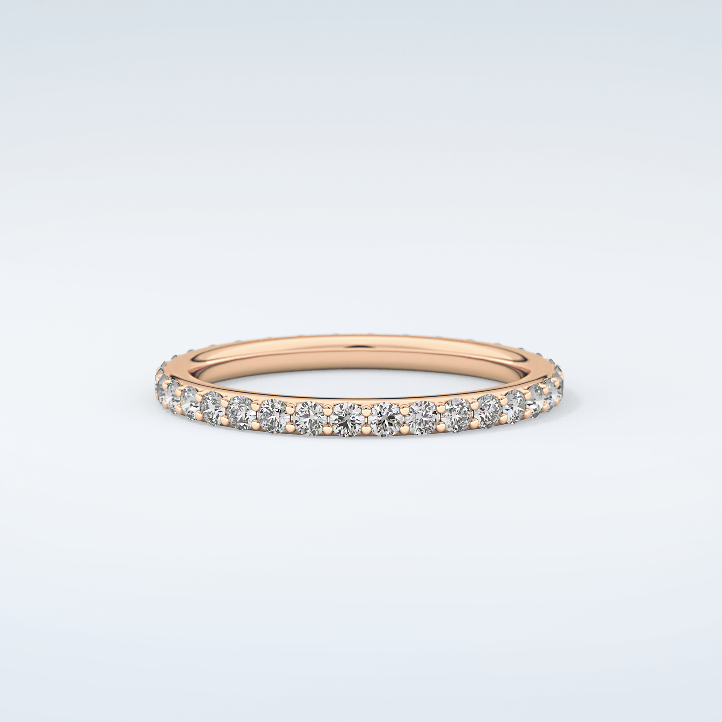 0.74 TCW Round Shaped Moissanite Wedding Band