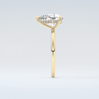 2.0 CT Pear Cut Hidden Halo Moissanite Engagement Ring 5