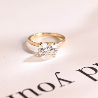 Stunning 1.0 - 2.0 CT Oval Moissanite Engagement Ring with Solitaire Design 1