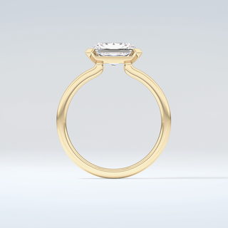 2.0 CT Radiant Cut Half Bezel Moissanite Engagement Ring 2