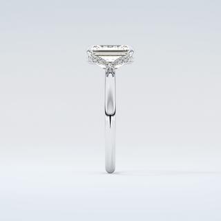 2.0 CT Emerald Cut Hidden Halo Moissanite Engagement Ring 17