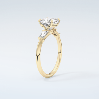 2.0 CT Cushion Cut Three Stone Moissanite Engagement Ring 6