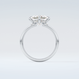 2.0 CT  Princess Cut Hidden Halo Moissanite Engagement Ring 14