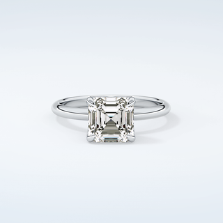 2.0 CT Asscher Cut Solitaire Moissanite Engagement Ring 13