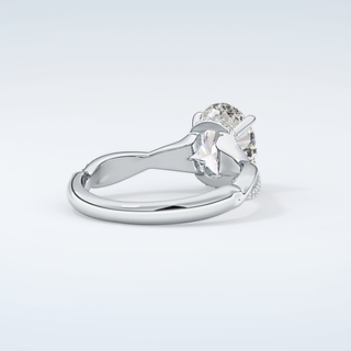 2.0 CT Oval Cut Hidden Halo Twisted Shank Moissanite Engagement Ring 15