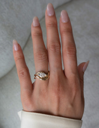 1 CT Marquise Cut Solitaire Lab Grown Diamond Ring With Wrap Classic Plain Band