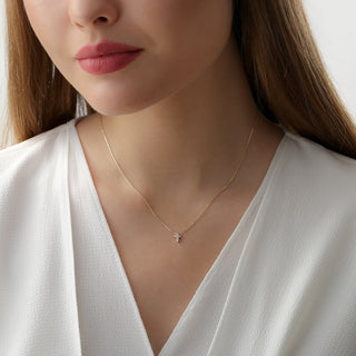 1.0 CT Round Bezel Solitaire Lab Grown Diamond Necklace