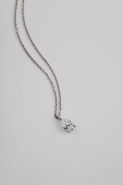 0.50 CT Pear Solitaire Moissanite Necklace