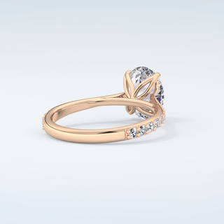 1.5 CT Oval Cut Pave Style Moissanite Engagement Ring 9