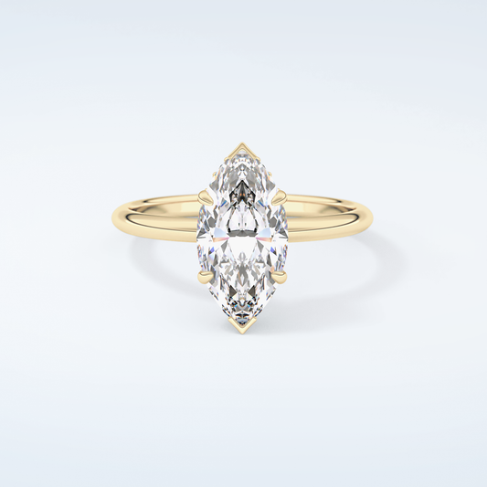 2.0 CT Marquise Cut Hidden Halo  Moissanite Engagement Ring