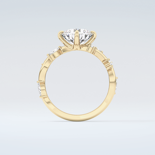 1.5 CT  Round Cut Twig Style Moissanite Engagement Ring 2