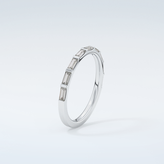 0.54 TCW Baguette Shaped Moissanite Wedding Band 18