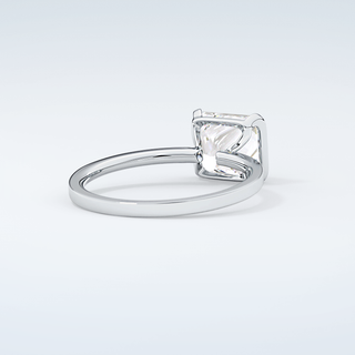 2.0 CT Princess Cut Half Bezel Moissanite Engagement Ring 15