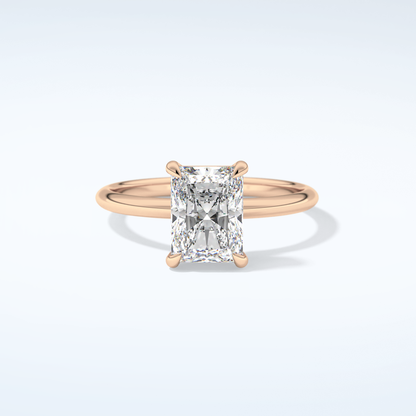 2.0 CT  Radiant Cut Solitaire Moissanite Engagement Ring