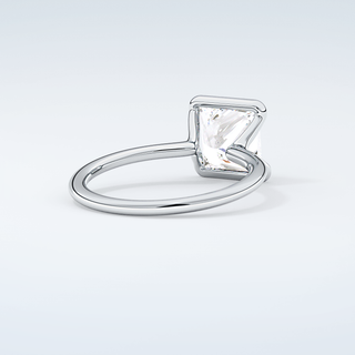 2.0 CT Princess Cut Half Bezel Moissanite Engagement Ring 15