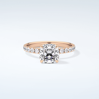 1.5 CT Cushion Cut Pave Moissanite Engagement Ring 7