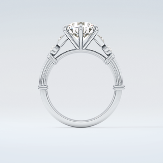 2.0 CT Round Cut Cluster Style Moissanite Engagement Ring 14