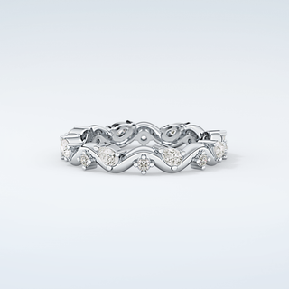 0.56 TCW Round & Pear Shaped Moissanite Wedding Band 16