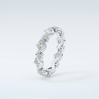 0.56 TCW Round & Oval Shaped Moissanite Wedding Band 18