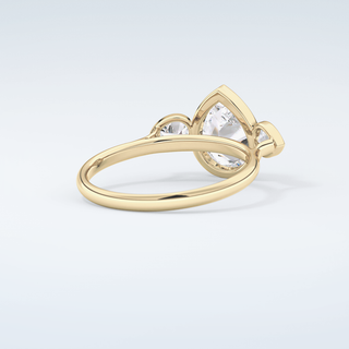 1.5 CT Pear Cut Three Stone Bezel Moissanite Engagement Ring 3