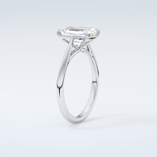 2.0 CT Emerald Cut Solitaire Moissanite Engagement Ring 18